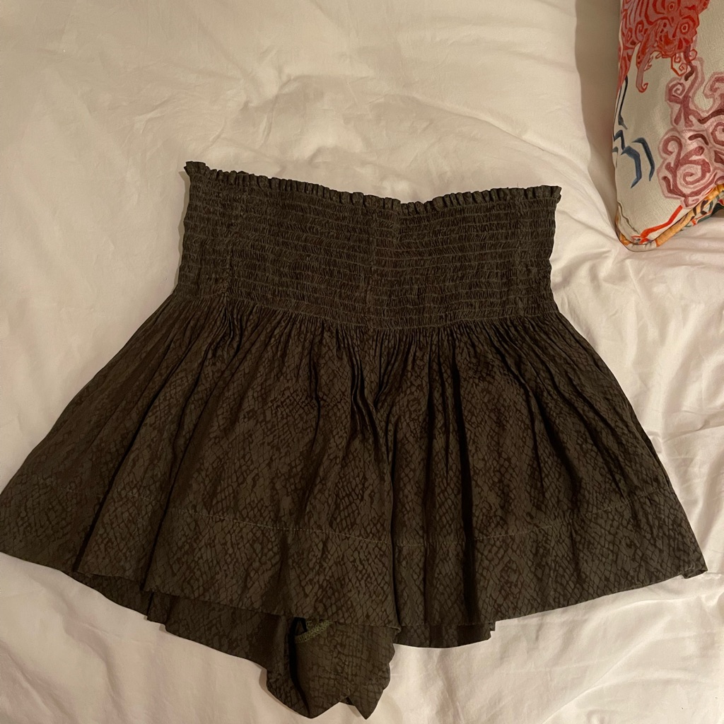 Hunter Green Snake Skin Shorts